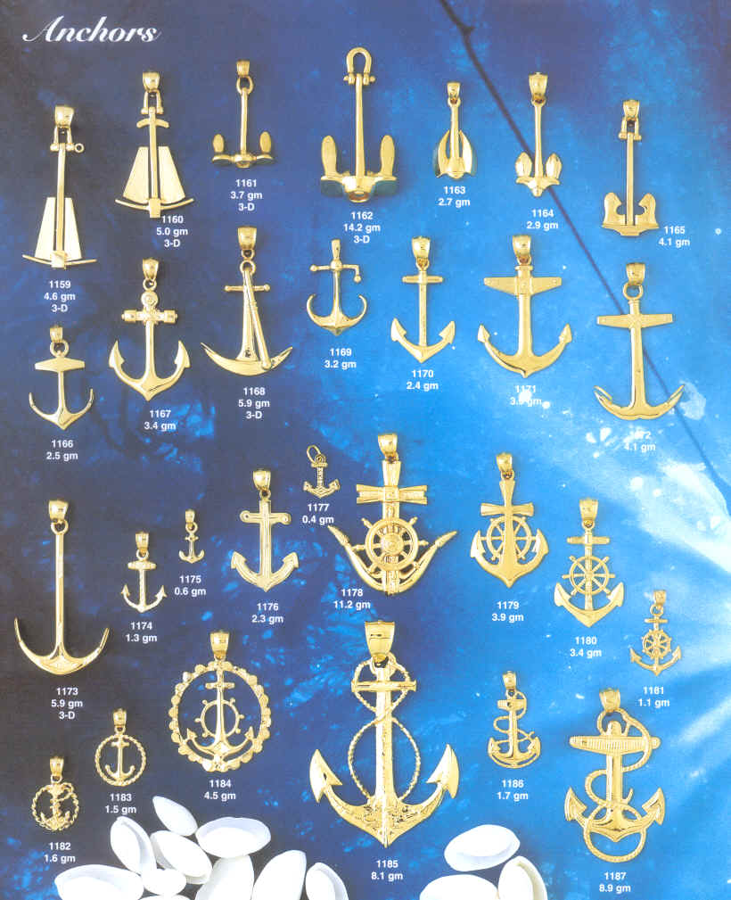anchors,saltwater,fishing boat,Gold,Jewelry,Store,Sail 
boating,Speed Boating,Anchors,saltwater,fishing boat,Marlins,Mermaid,Shells,religious symbols